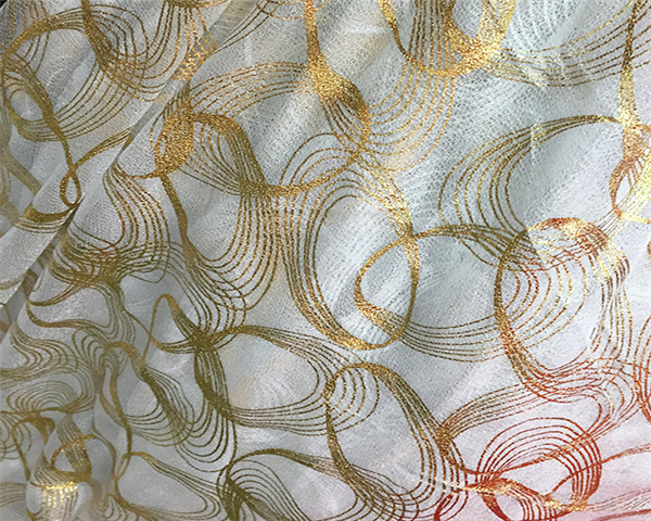 supervelvet with metallic(golden ) print fabric 